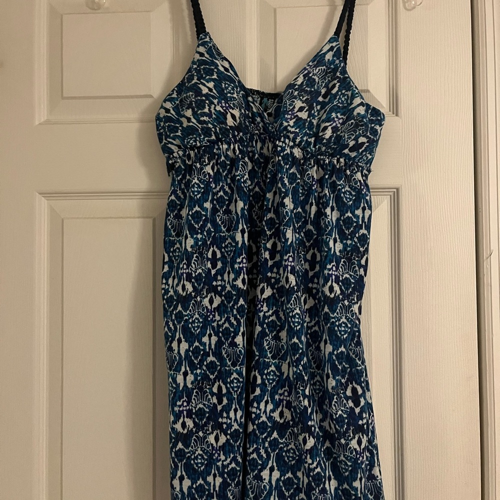 Weavers Blue and Purple Printed Maxi Dress